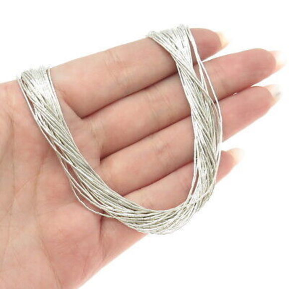 925 Sterling Silver Vintage Southwestern Multi-Strand Liquid Chain Necklace 20